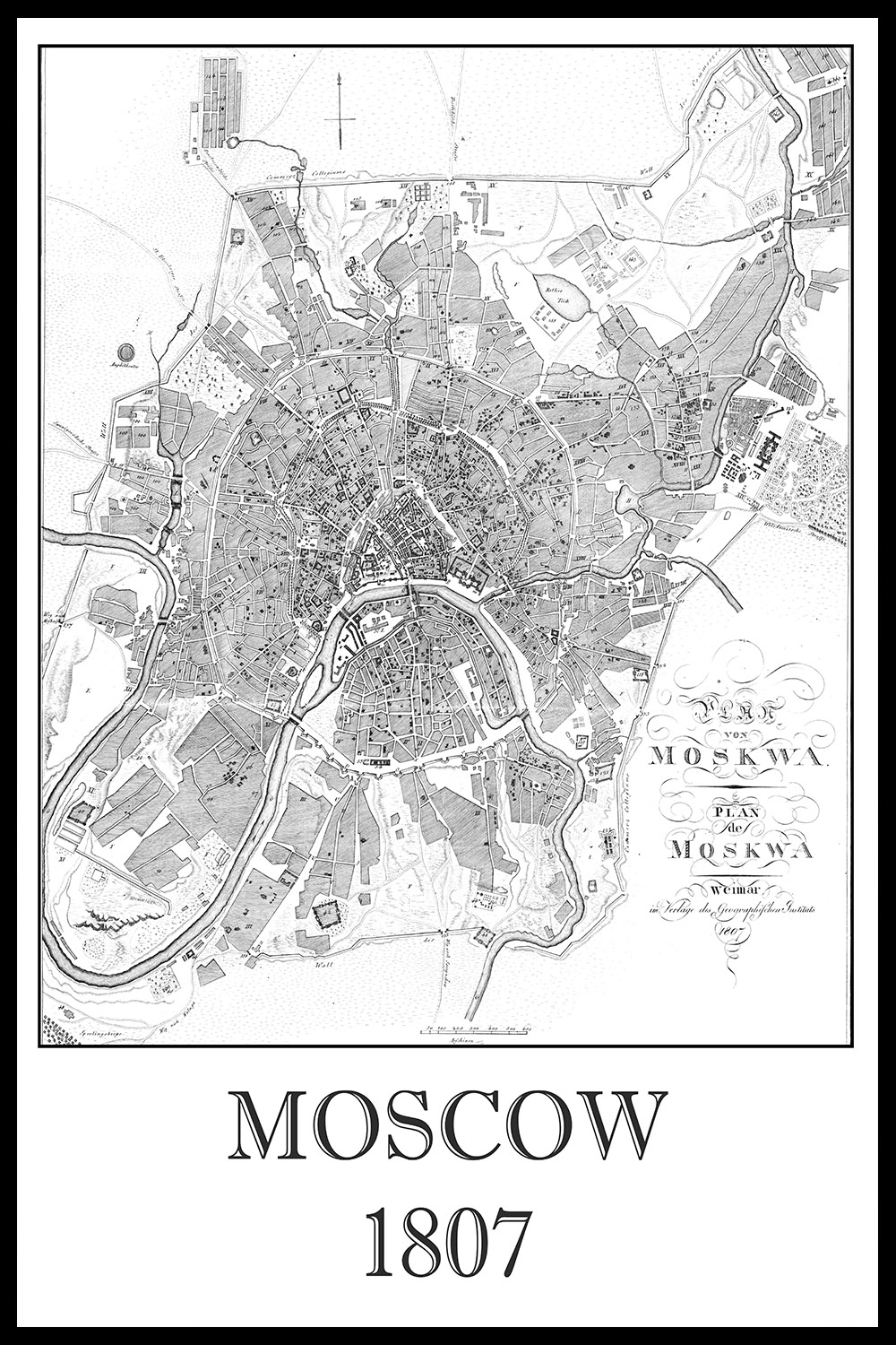 Постер Карта Москвы, 1807 Г.