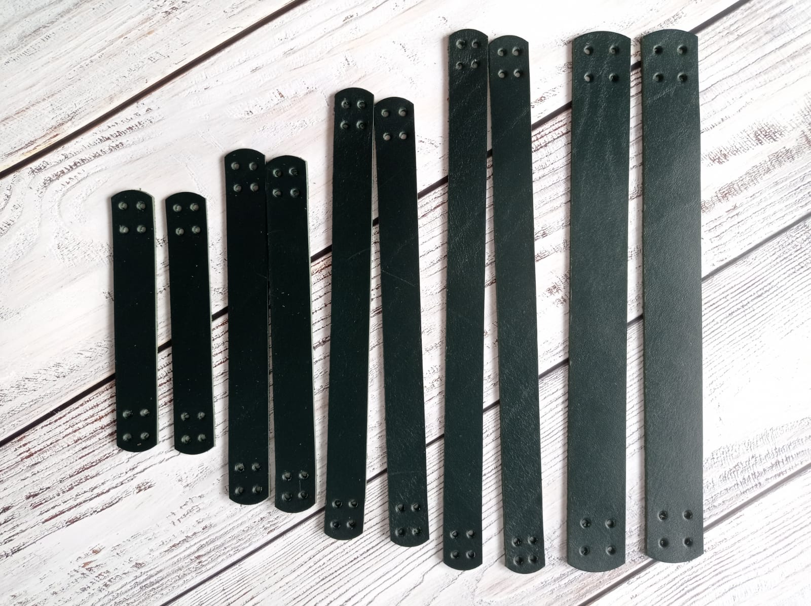 Мини-ручки 1 пара (2 шт.), длина на выбор. Цвет кожи - Темно-зеленый