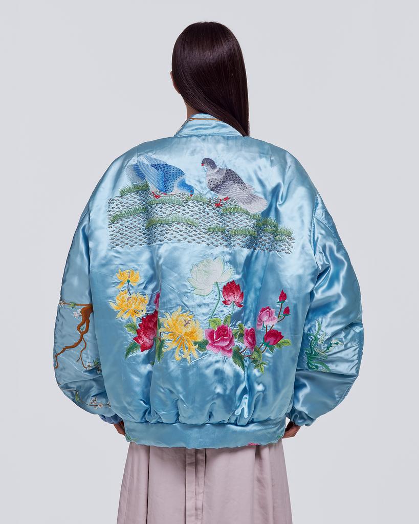 Бомбер EMBRACE embroidered blue