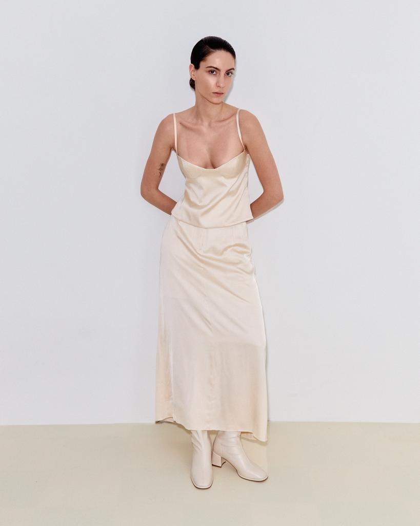 Топ SCULPTURE ivory satin