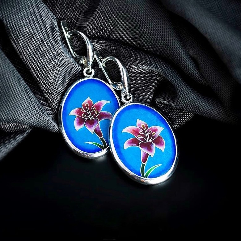 СЕРЬГИ "ГОЛУБАЯ ЛИЛИЯ"