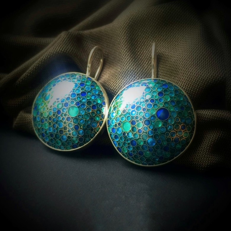 СЕРЬГИ "ГОЛУБЫЕ ТОЧКИ"