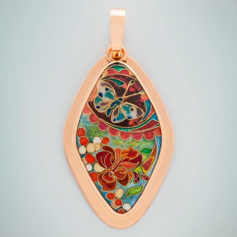 КУЛОН "БАБОЧКА НА ЦВЕТКЕ"