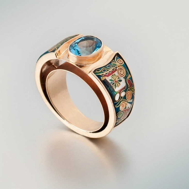 КОЛЬЦО "ГОЛУБОЙ ТОПАЗ"