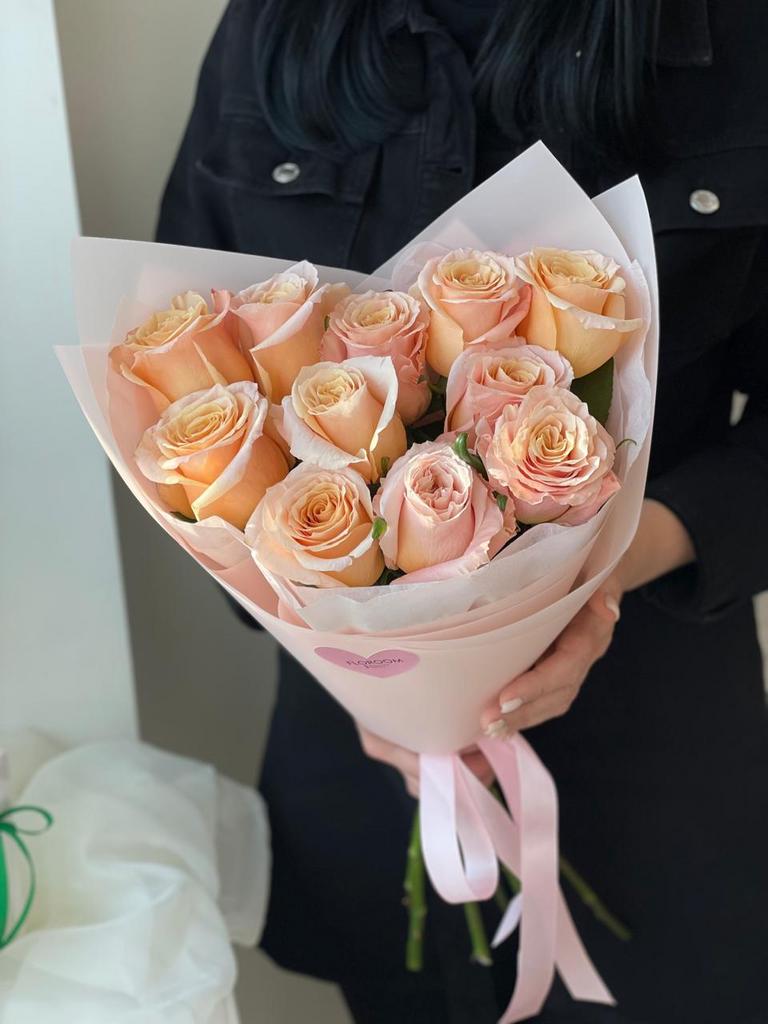 БУКЕТ ИЗ РОЗ (Peach/ Shimmer)