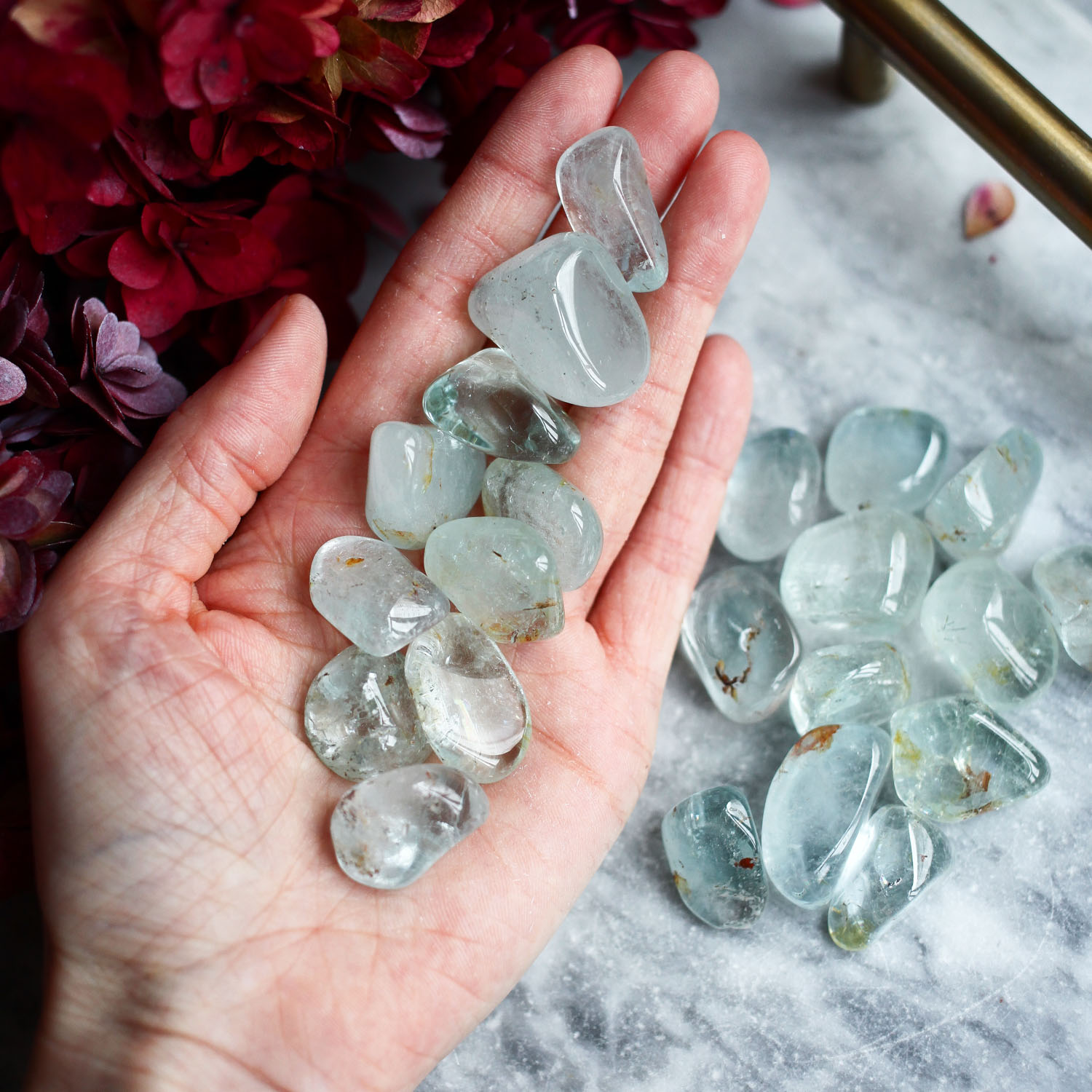 Галтовка голубого топаза