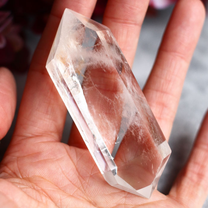 Двухголовый кристалл-генератор из горного хрусталя (высокий сорт)