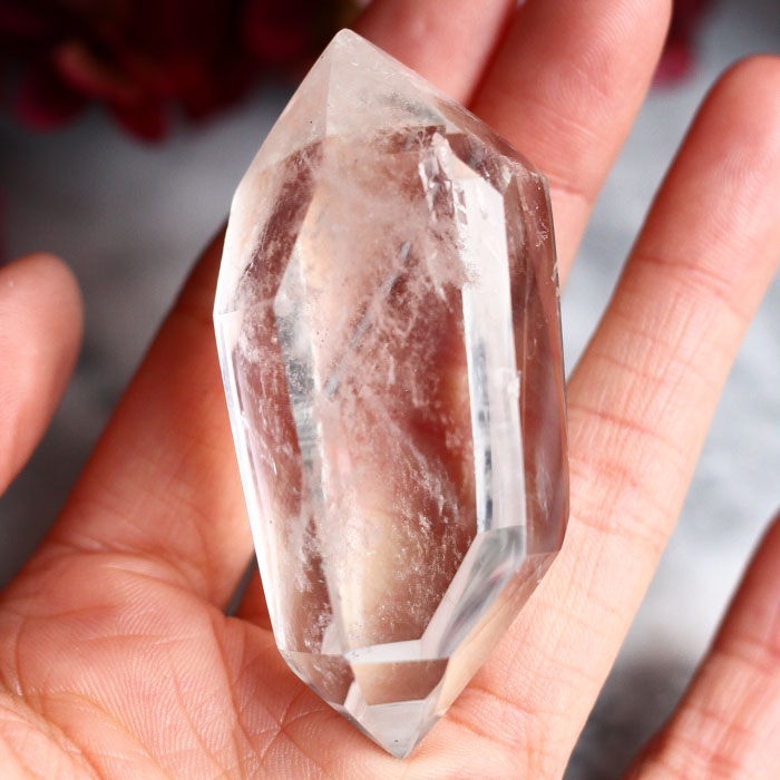 Двухголовый кристалл-генератор из горного хрусталя (высокий сорт)