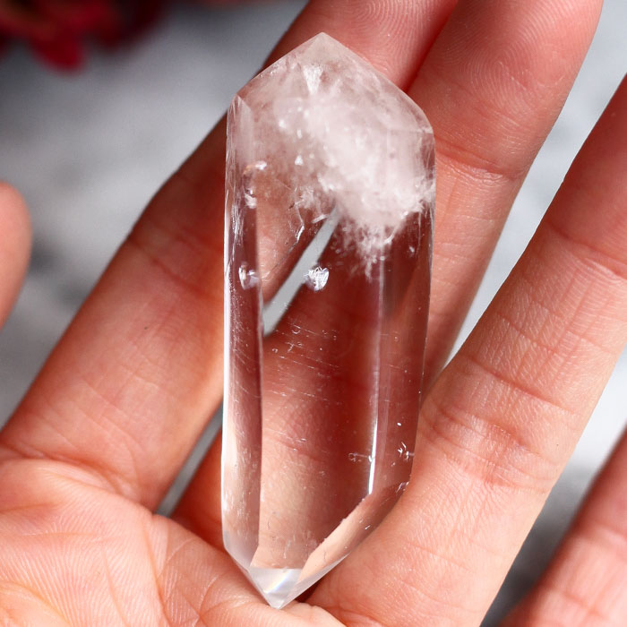 Двухголовый кристалл-генератор из горного хрусталя (высокий сорт)