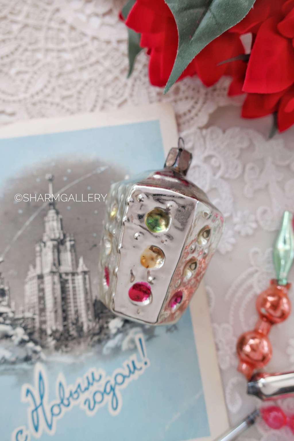 Светофор №2. Елочная игрушка, стекло, СССР.