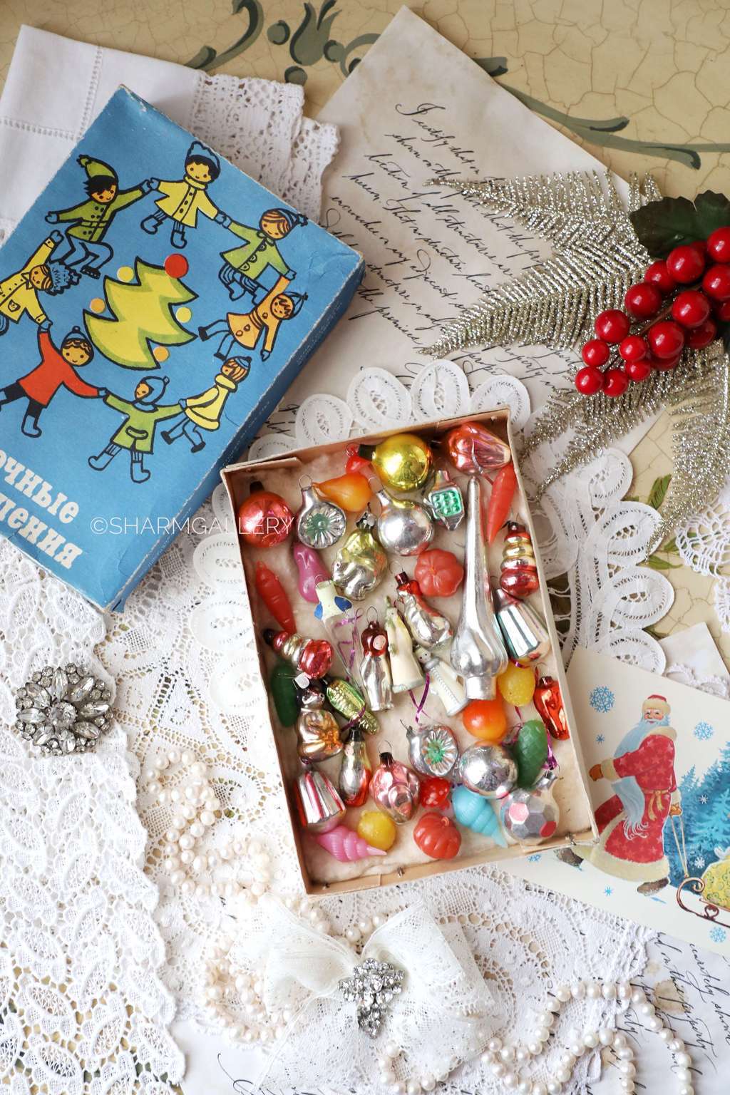 Набор елочных игрушек Малютка №51, 38шт., коробке! СССР.