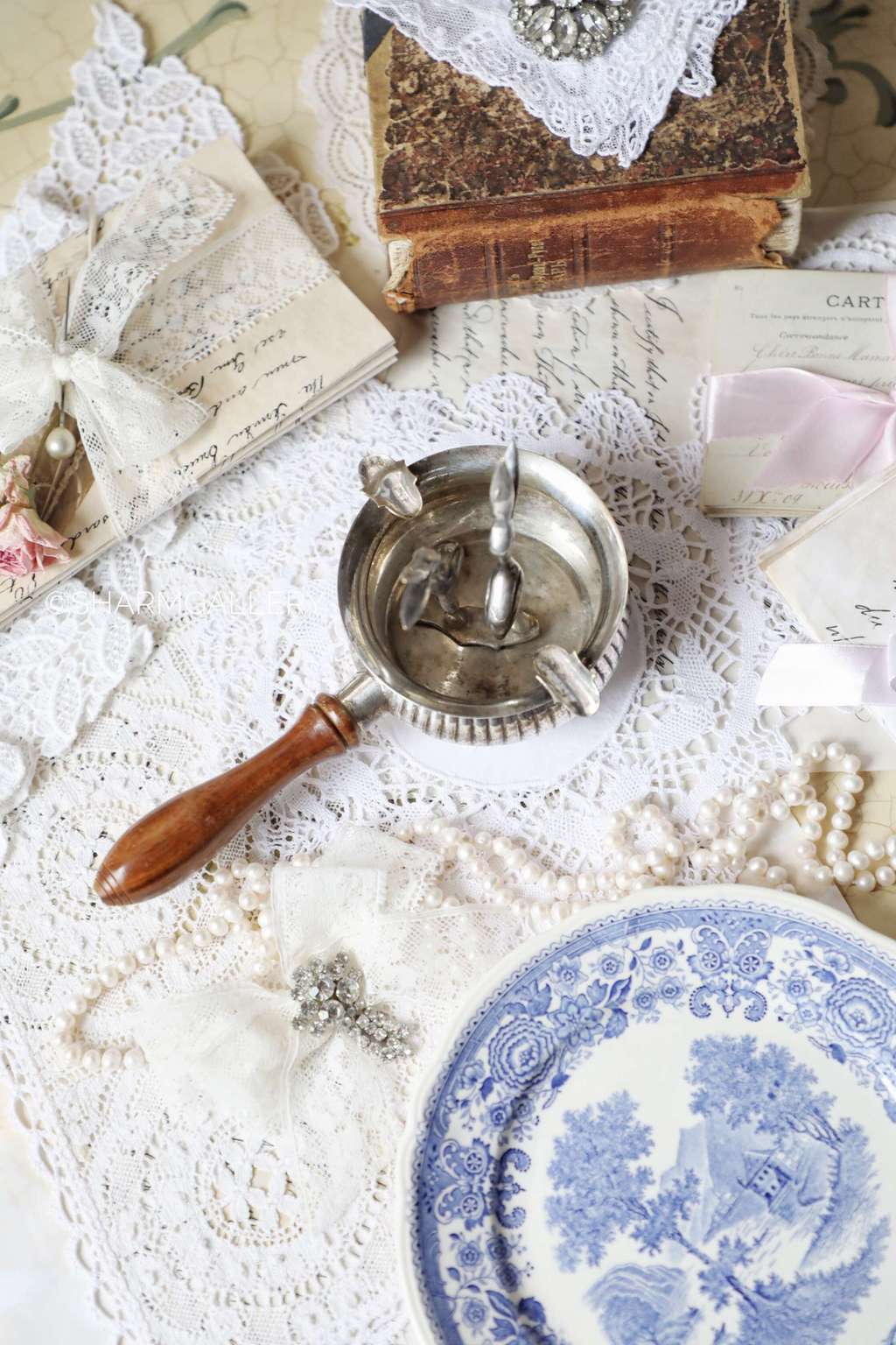 Винтажная Пепельница с ручкой «Аисты». Серебрение, Бельгия.