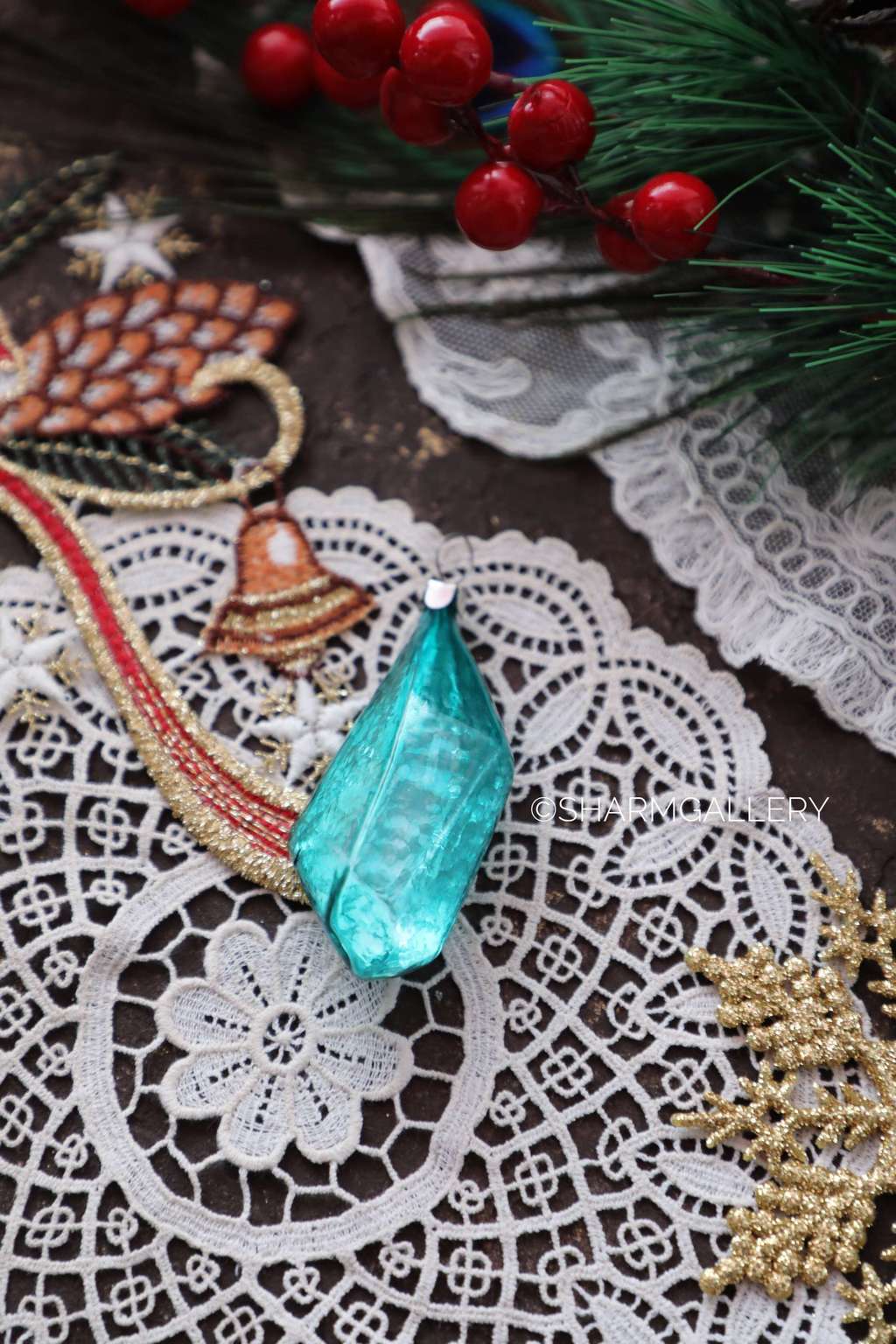 Льдинка №3. Елочная игрушка, стекло, СССР.