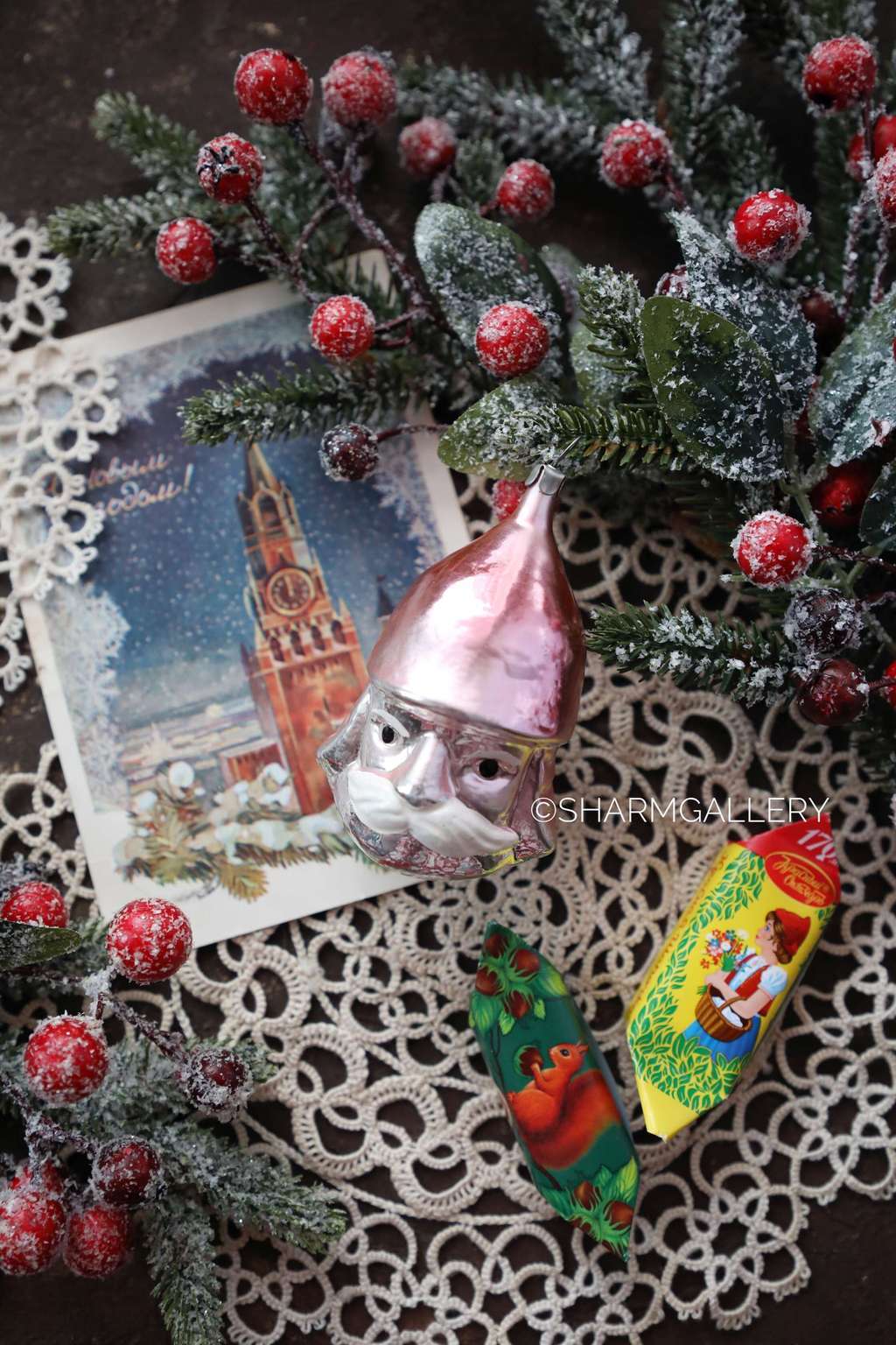 Голова богатыря. (Черномор) Елочная игрушка, стекло, СССР. №6.