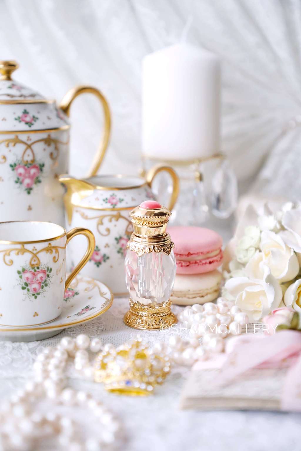 Флакон для духов хрусталь, позолота, кошачий глаз, 7,5см., ОАЭ.