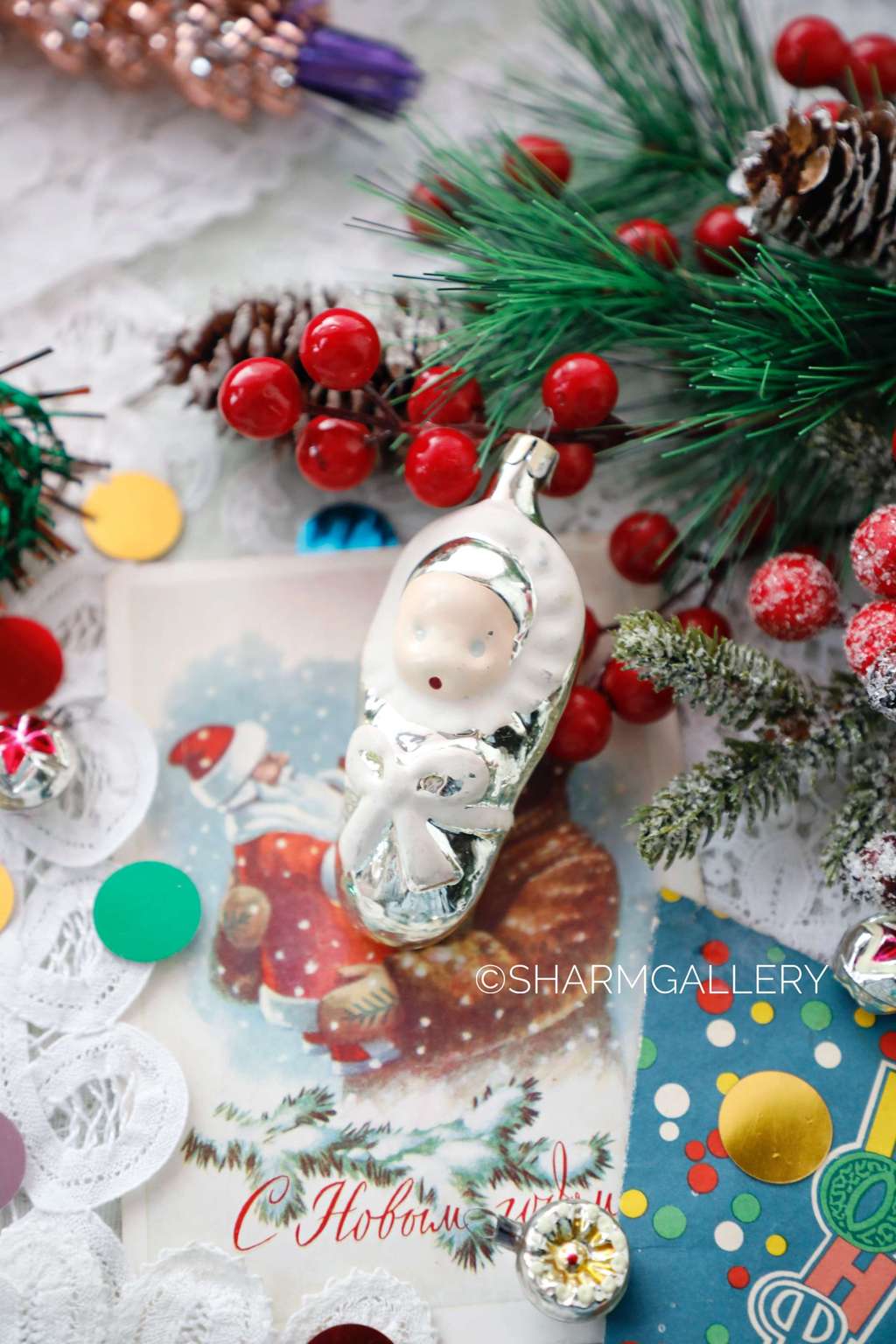 Младенец/Пеленашка №31 елочная игрушка, стекло СССР.