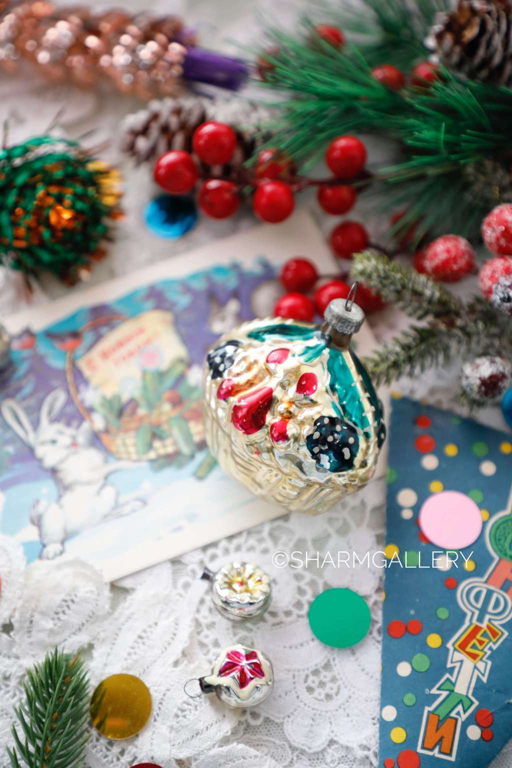 Корзина №8. Елочная игрушка, стекло, СССР.