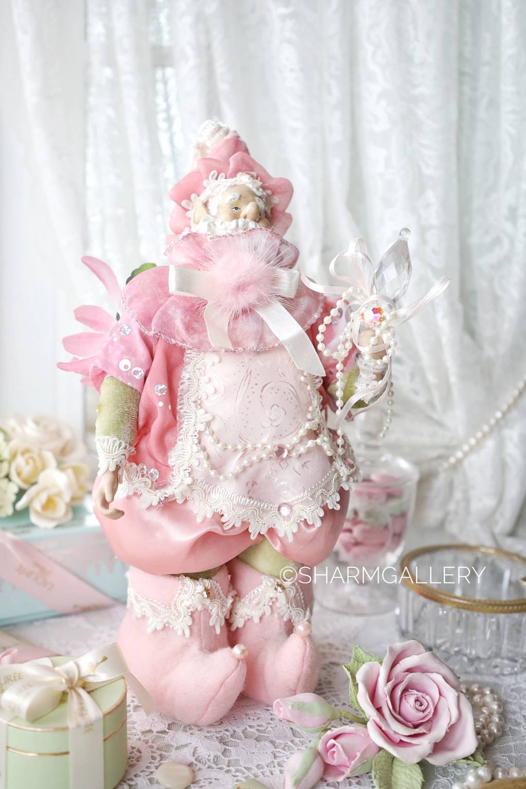 Коллекционная музыкальная кукла Цветочный розовый Эльф, Boru Нидерланды.