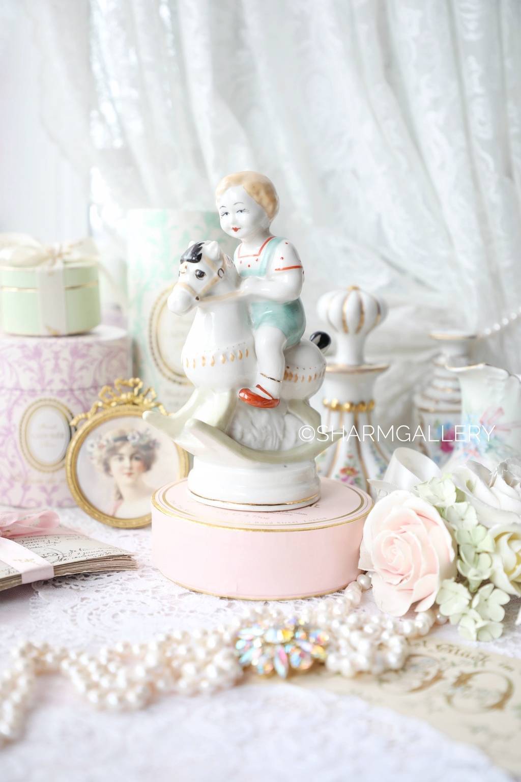 Статуэтка мальчик на лошадке (Всадник) фарфор ЗХК Полонне, СССР.