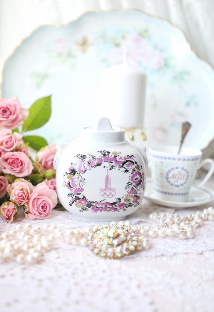 Чайница Олимпиада 80. Фарфор, ЛФЗ.