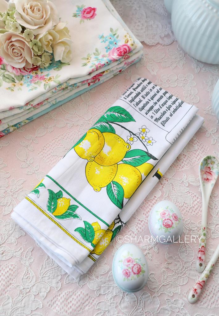 Полотенце кухонное с лимонами, хлопок "Limoncello" Италия.