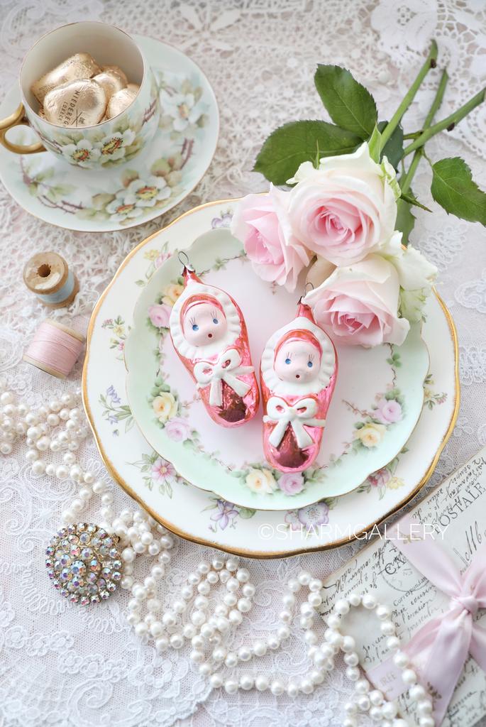 Младенец/Пеленашка розовая №33 елочная игрушка, стекло СССР.