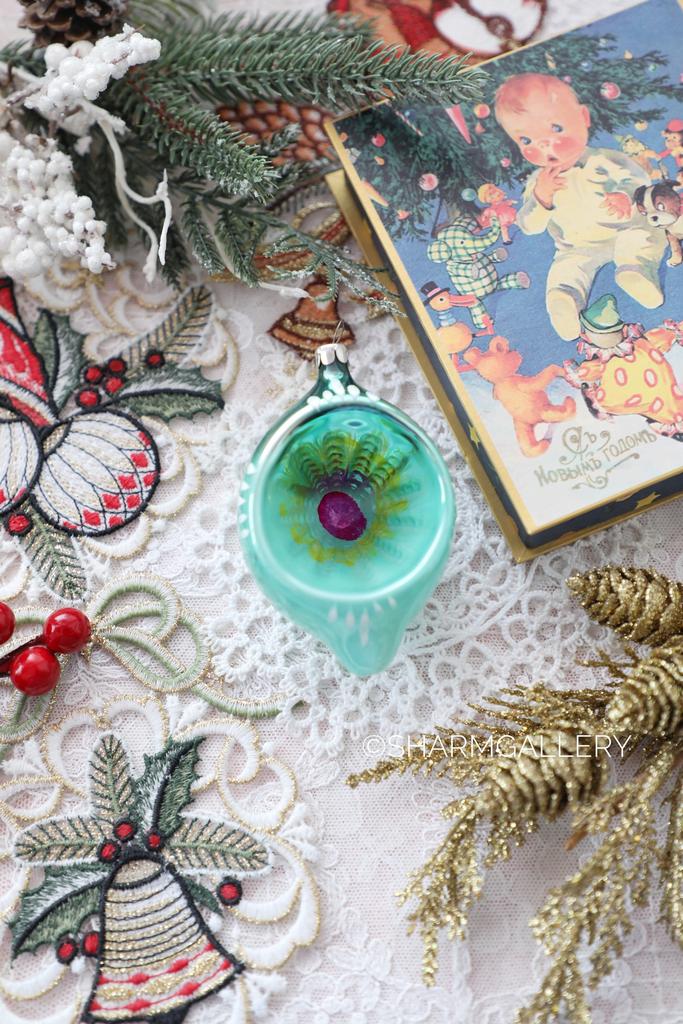 Шарик - Прожектор. №10. Елочная игрушка ГДР тонкое стекло.