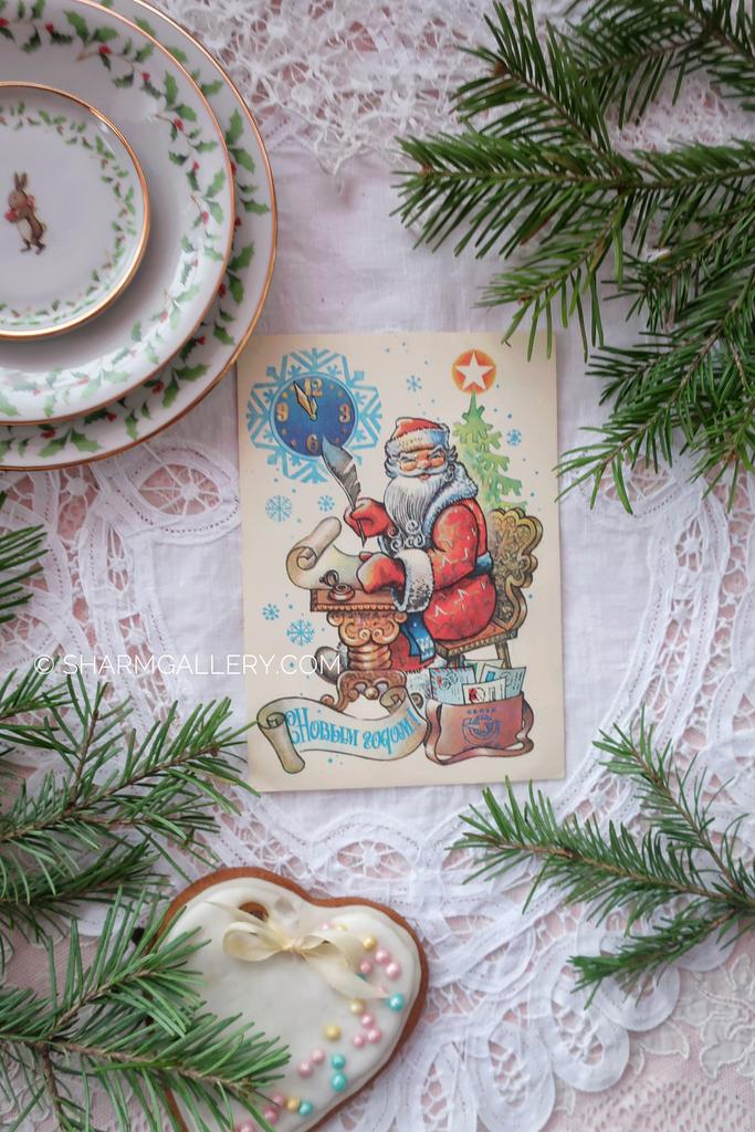 Винтажная открытка №172 "С Новым Годом!". СССР. Худ-к А.Жребин 1982г. Чистая.