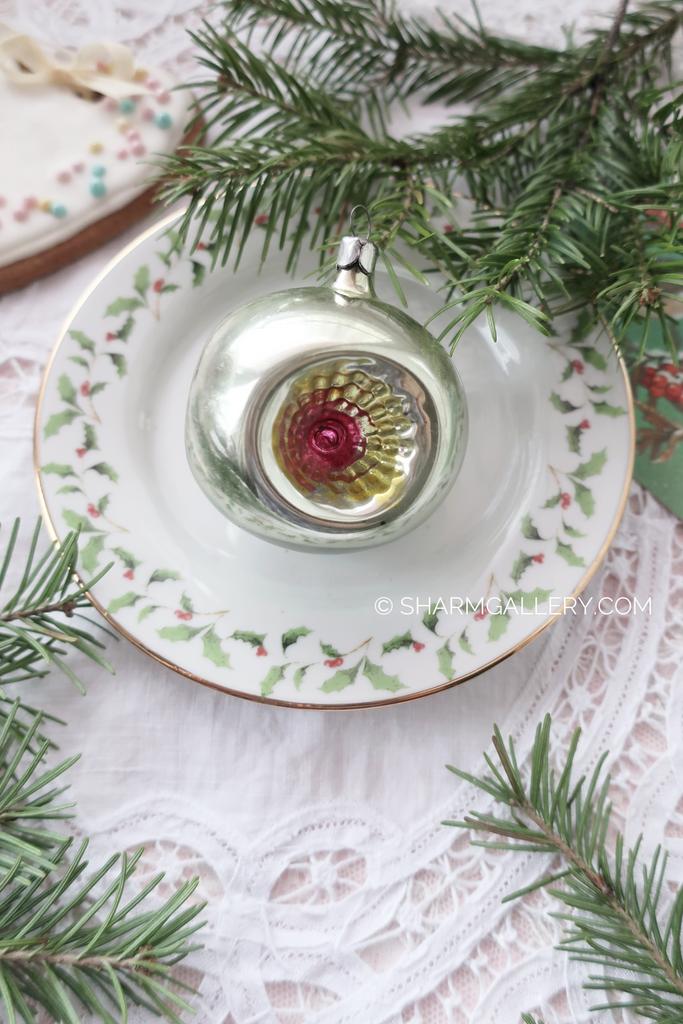 Шарик - Прожектор. №17. Елочная игрушка ГДР тонкое стекло.