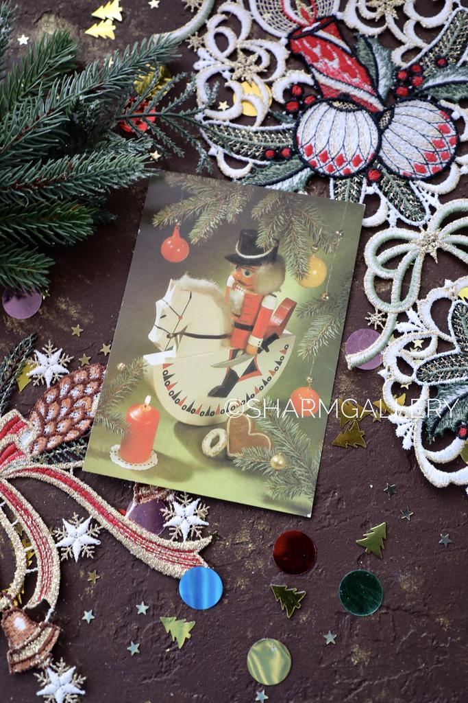 Новогодняя открытка №236 серия Игрушки, чистая. ГДР