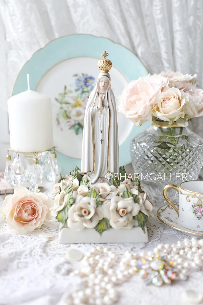 Дева Мария статуэтка, ручная работа, бисквитный фарфор Porcelana Fina Portugal/Португалия