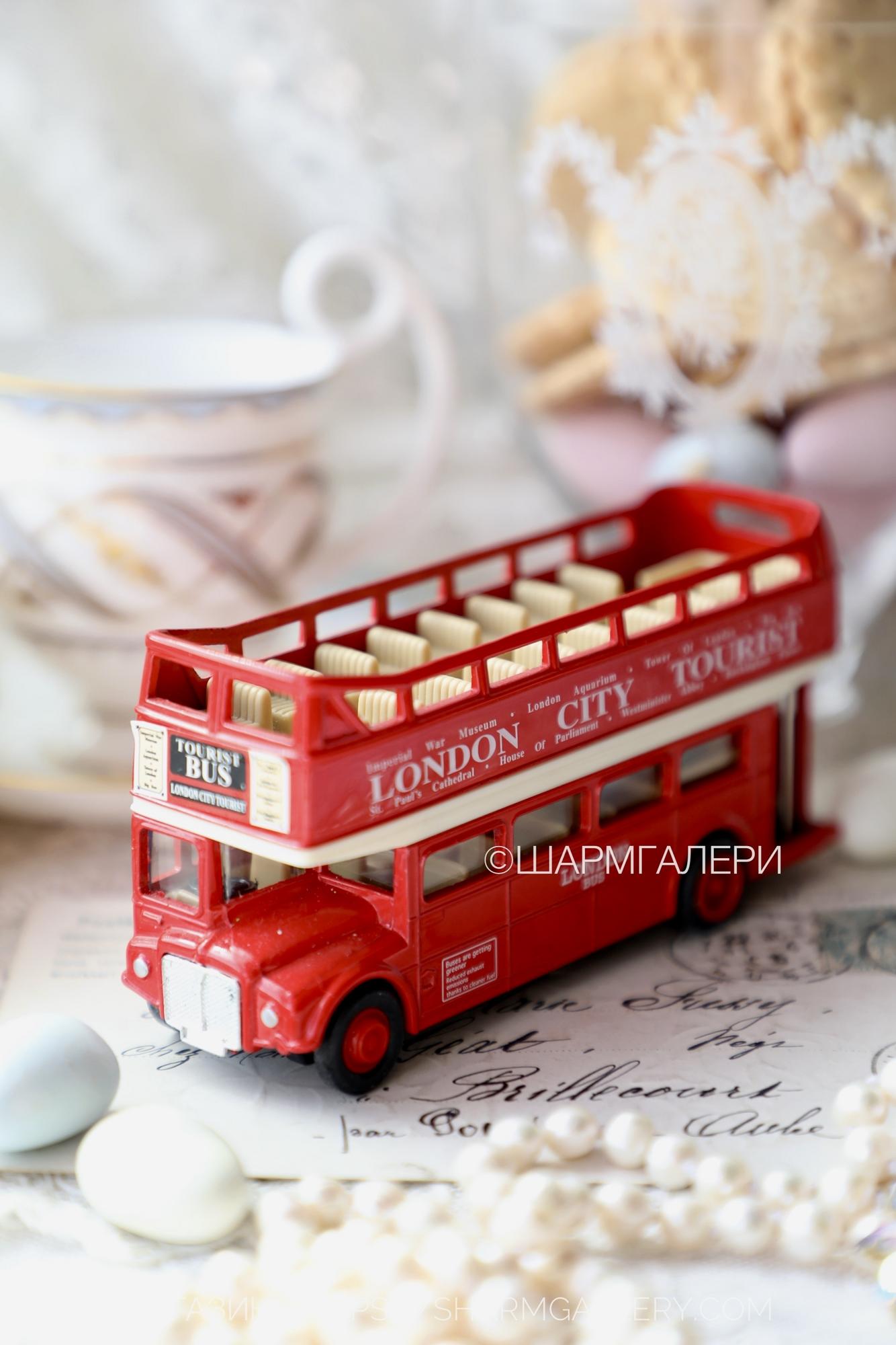 Ретро машинка коллекционная масштабная модель красный английский автобус London Bus от Welly.
