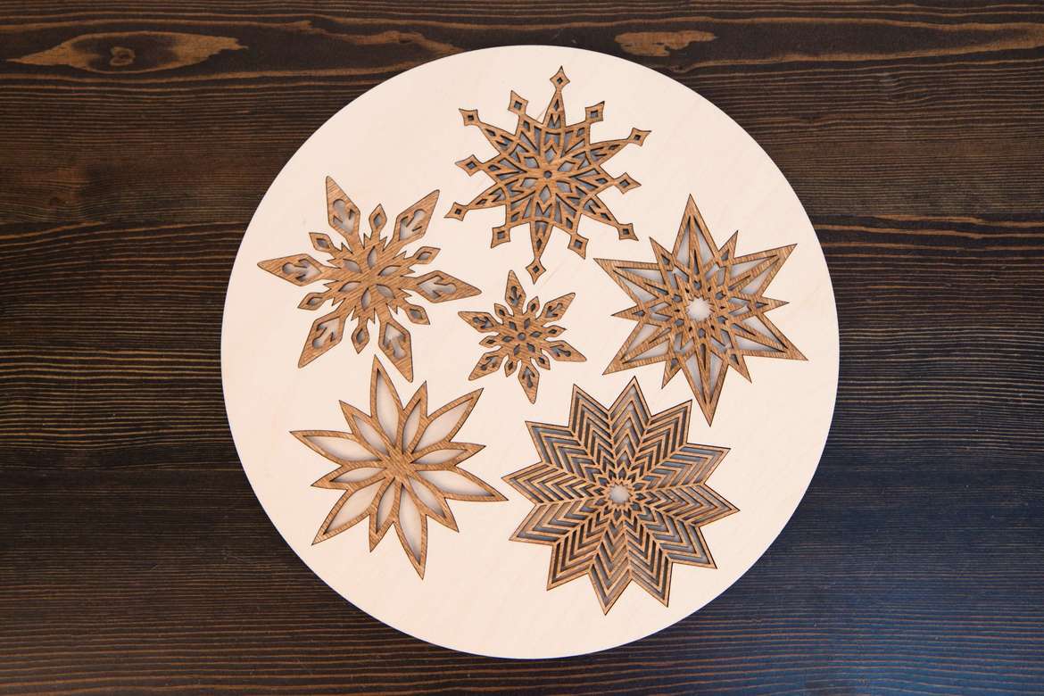 Набор снежинок большой