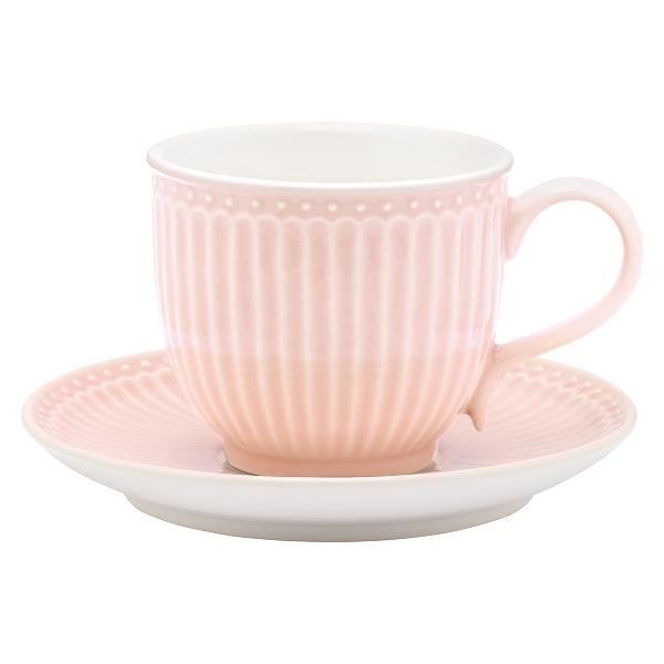 GreenGate чашка с блюдцем  Alice pale pink 250 мл