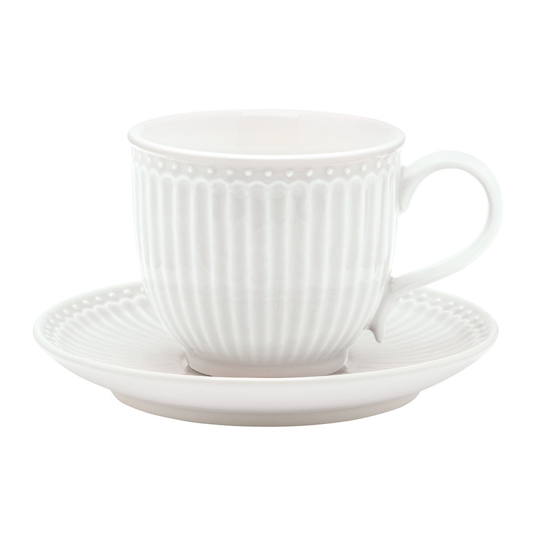 GreenGate чашка с блюдцем Alice white