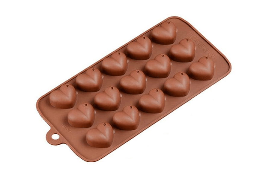 Форма силиконовая для льда и шоколада СЕРДЕЧКИ, 15 ячеек