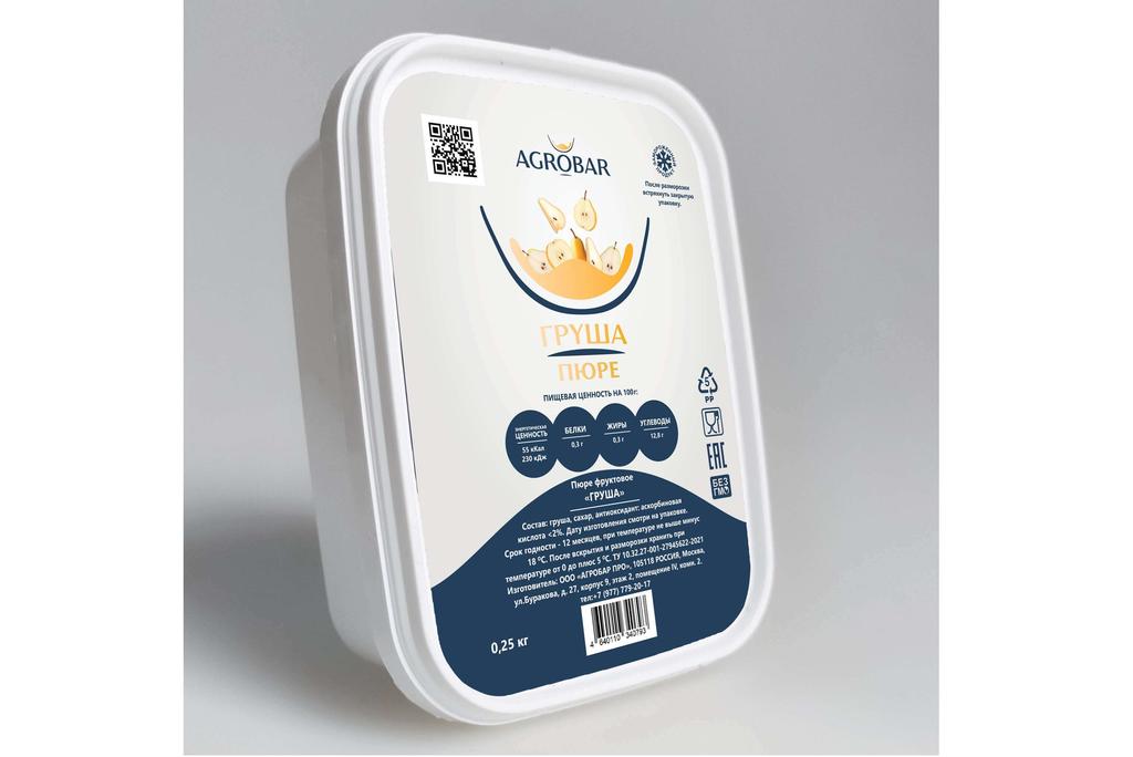Замороженное пюре Груша, 250 г, Agrobar