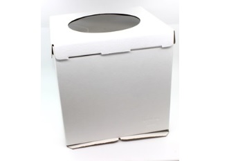 Коробка картонная белая С ОКНОМ 30х30х45 см