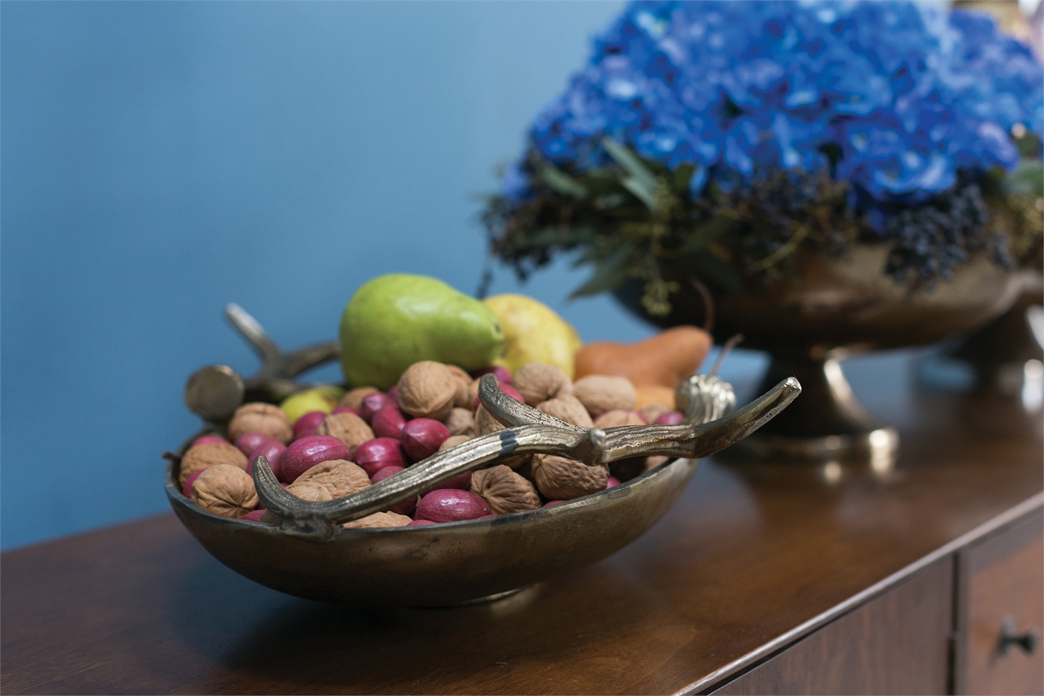 Ваза-блюдо с декоративными рогами (L-12,5 см)