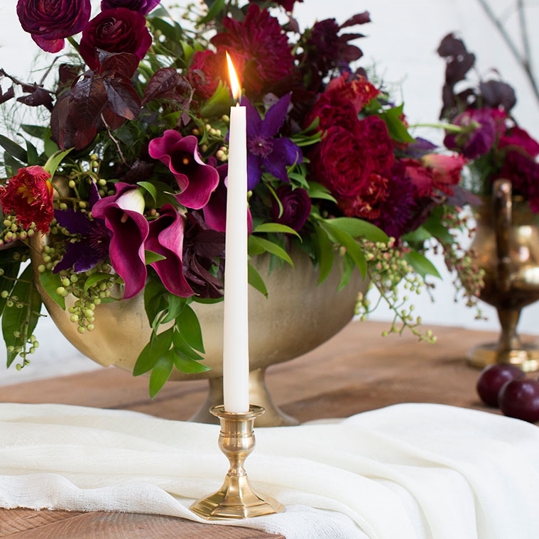 Золотой металлический подсвечник (Н-9,39 см