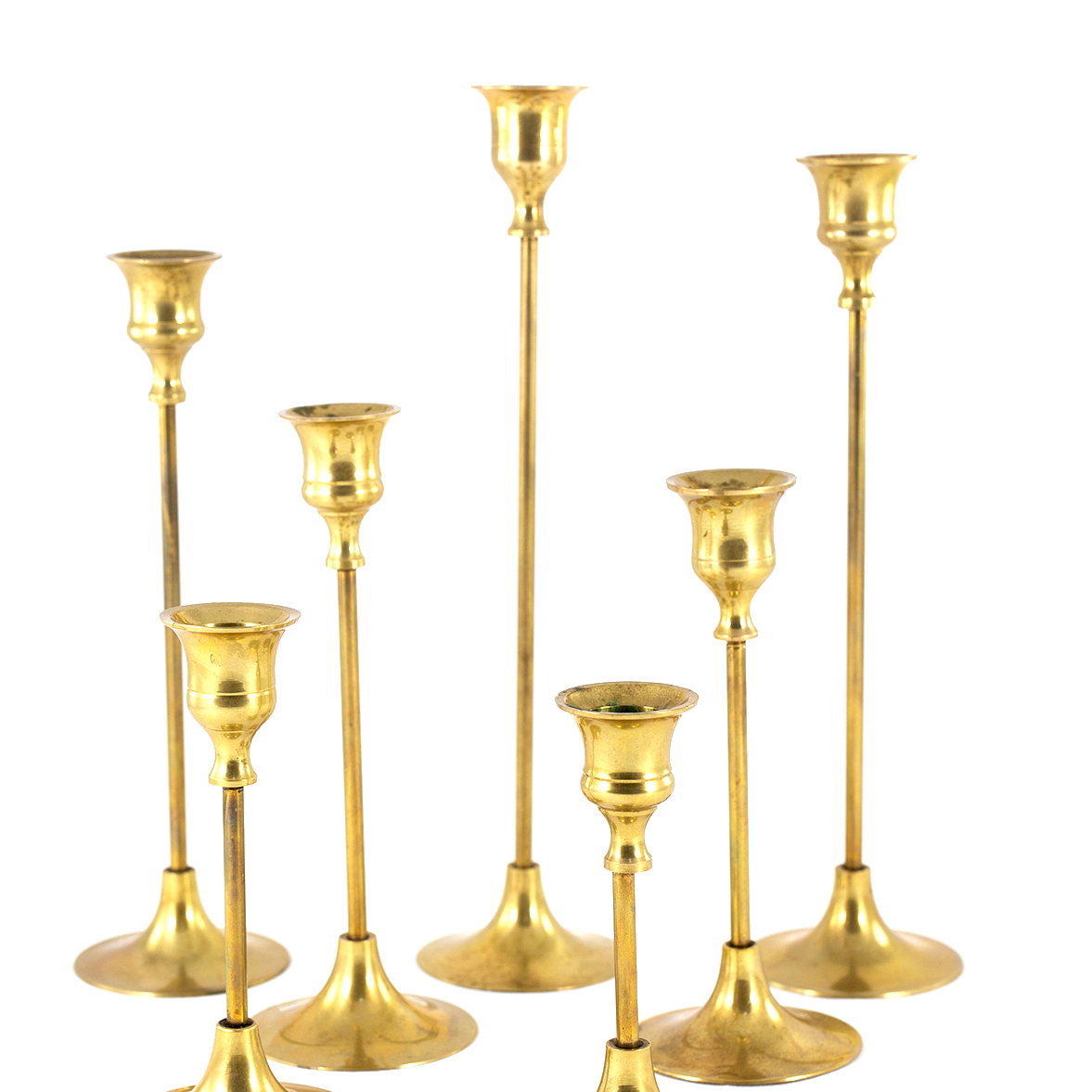 Набор из 7  золотых подсвечников