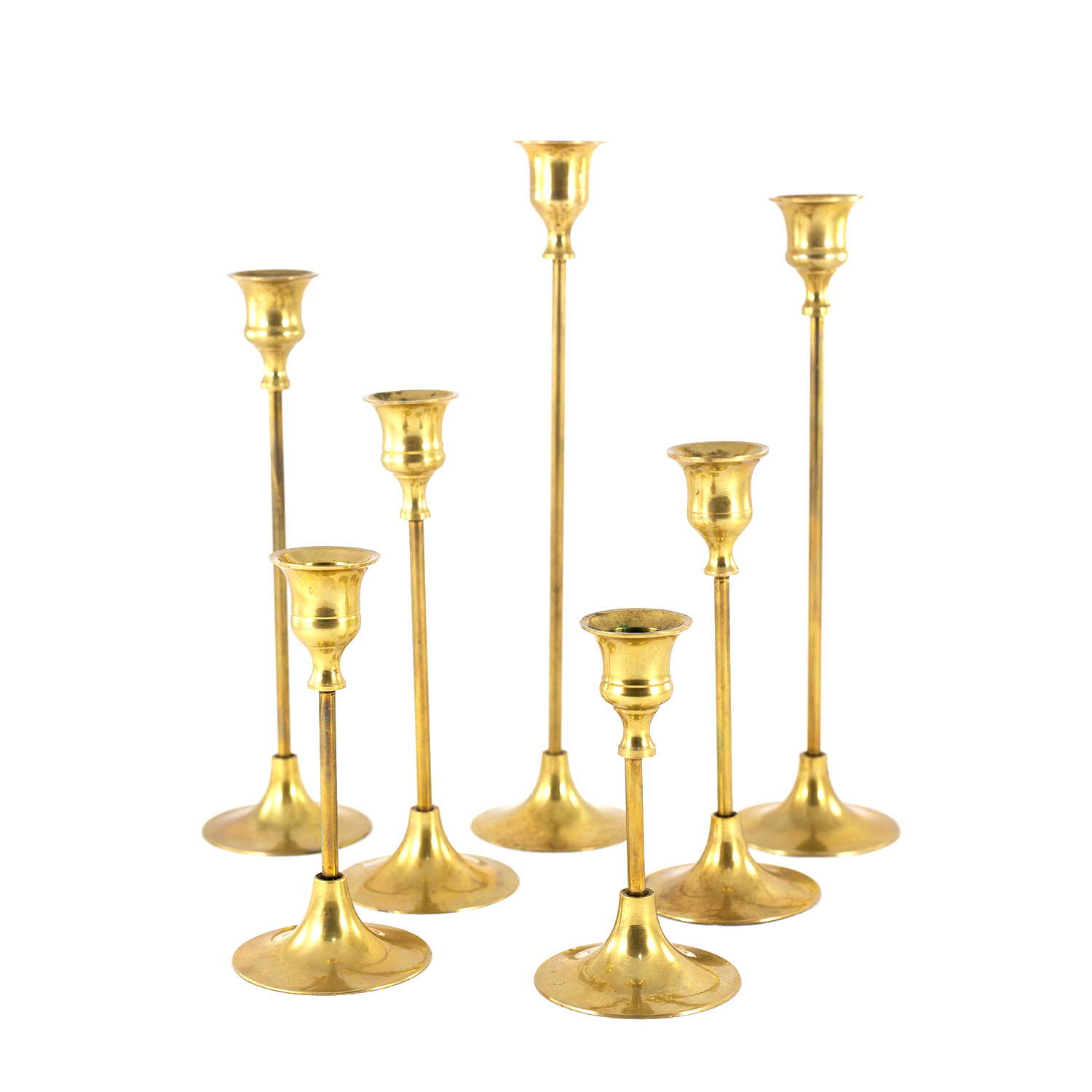 Набор из 7  золотых подсвечников