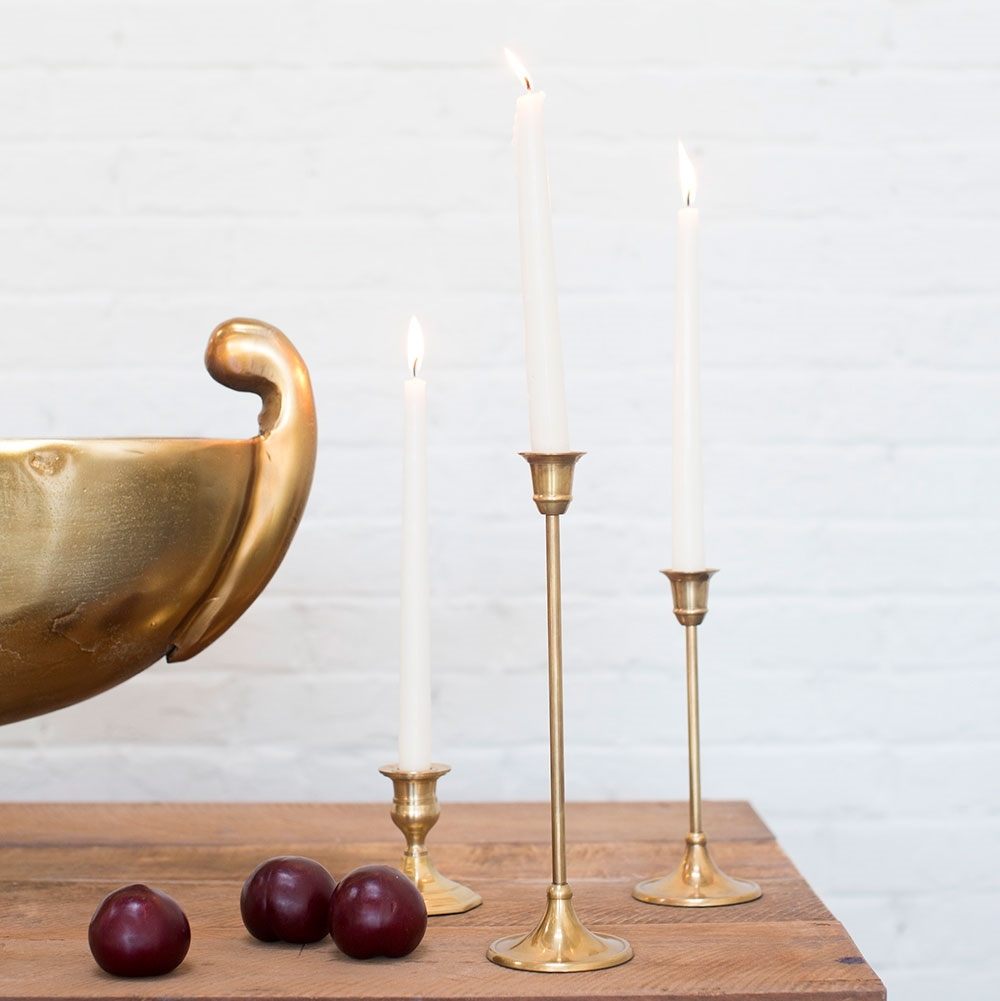 Золотой металлический подсвечник (Н-29,5 см)