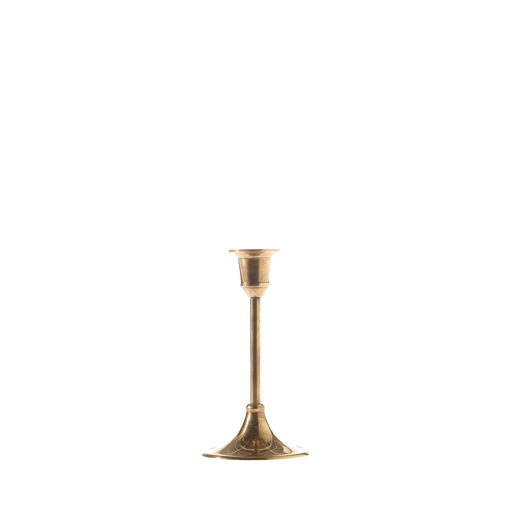 Золотой металлический подсвечник (Н-15,5 см)