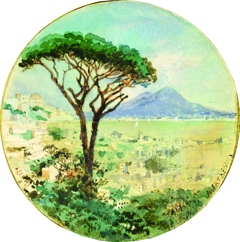 Художественный принт с акварели Альберта Бенуа "Неаполитанский залив"