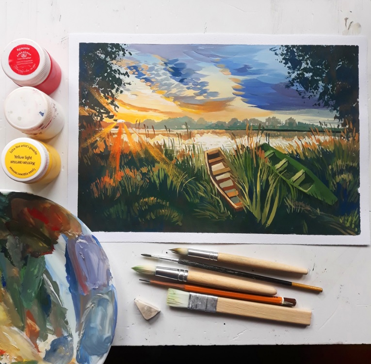 ВИДЕОКУРС "ВРЕМЕНА ГОДА" ГУАШЬ