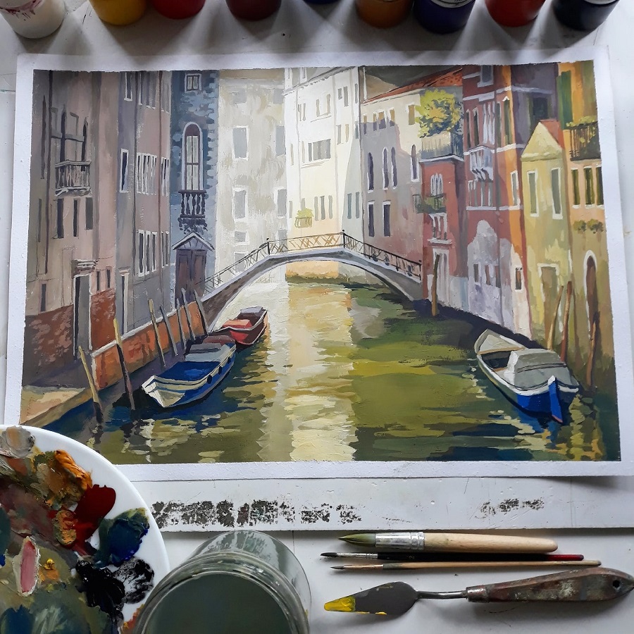 ВИДЕО МАСТЕР-КЛАСС "ВЕНЕЦИЯ" ГУАШЬ