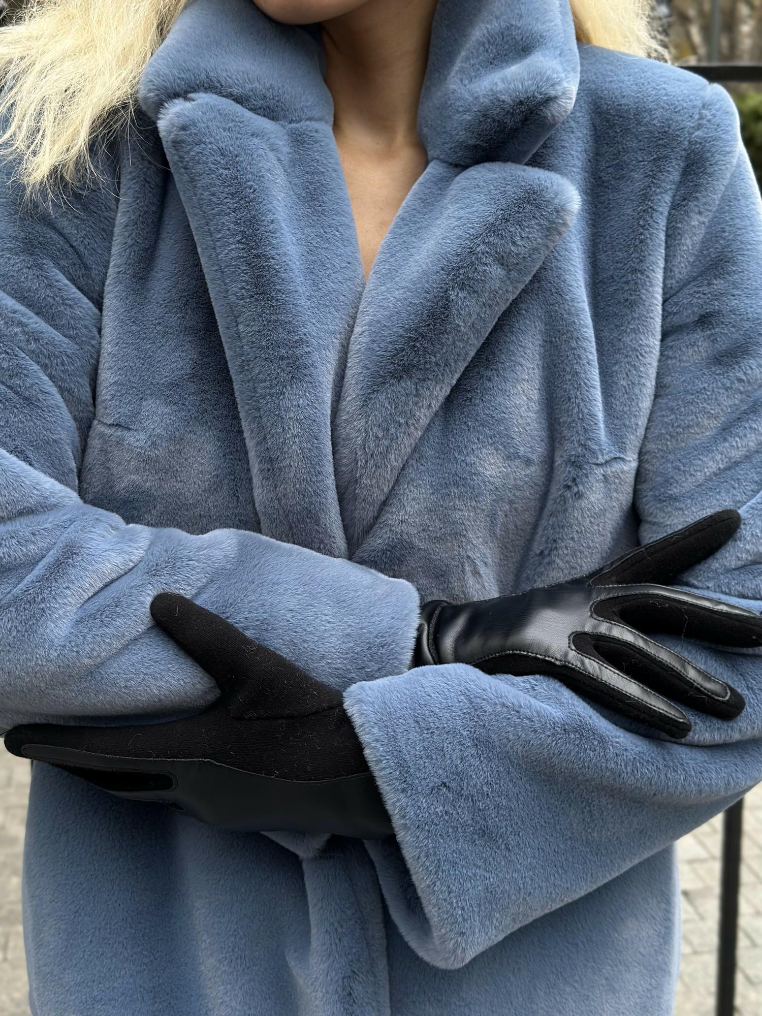 Экошуба Модель Халат Туманный синий