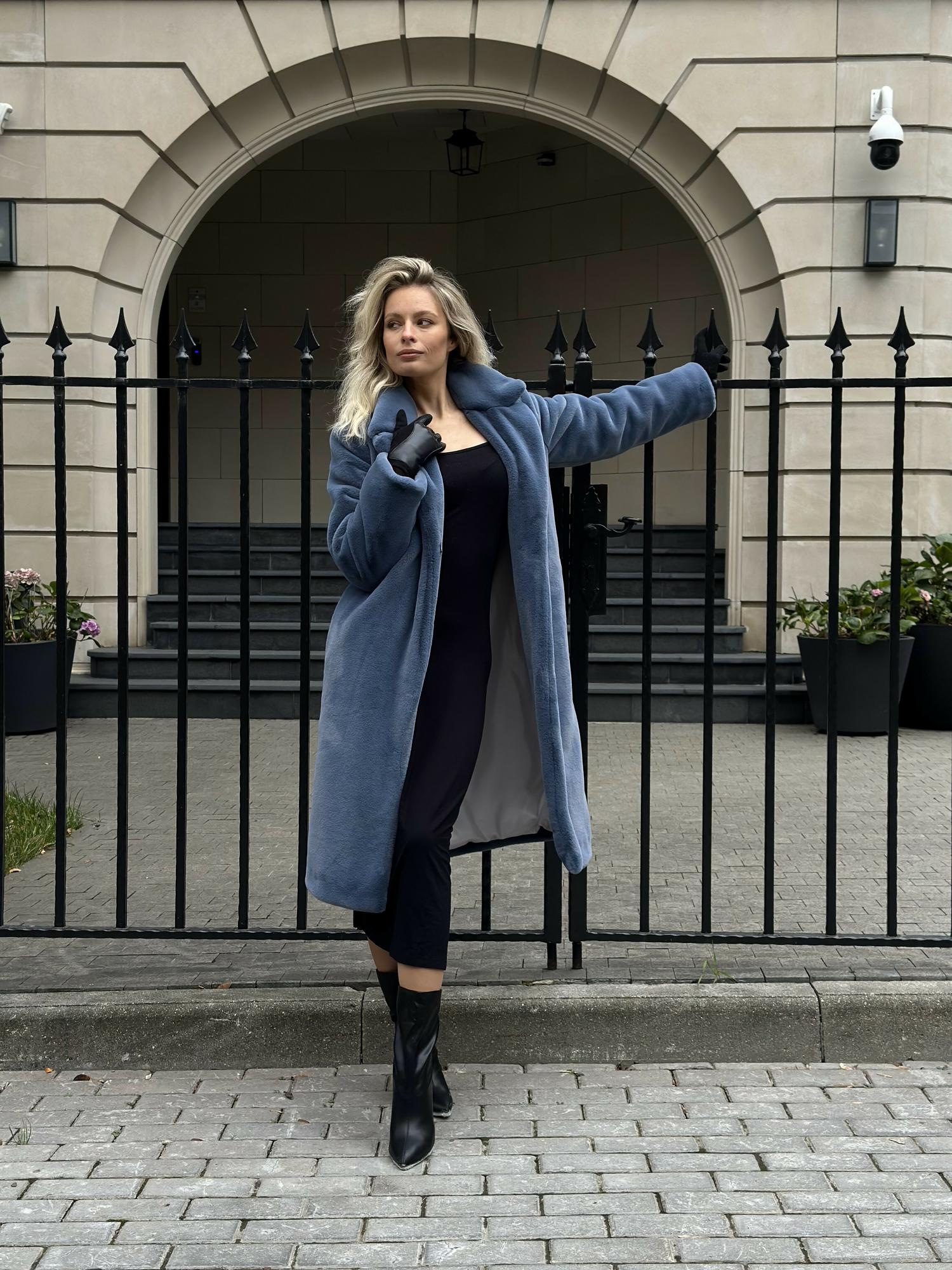 Экошуба Модель Халат Туманный синий