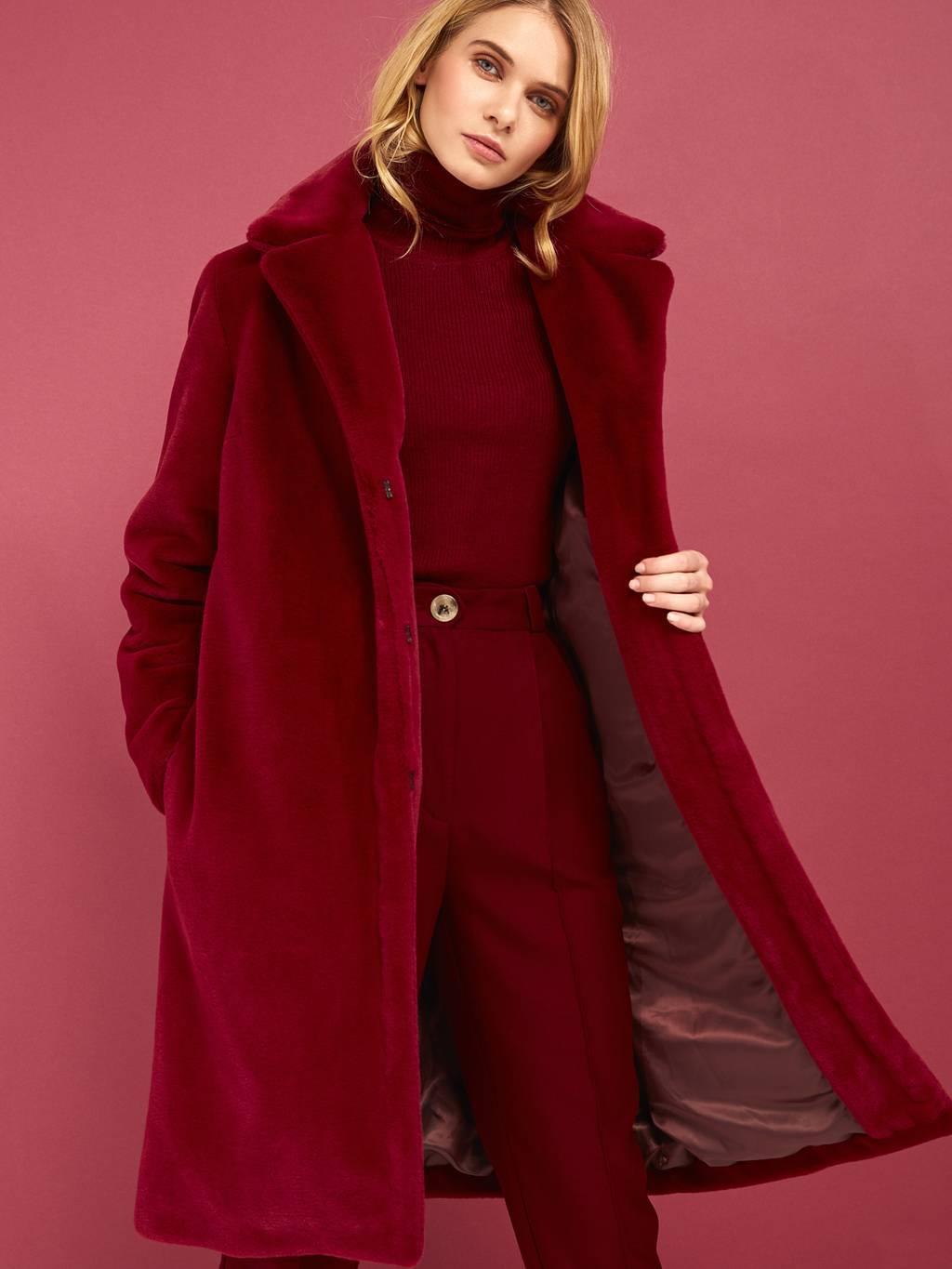 Экошуба Прямая Бордовый